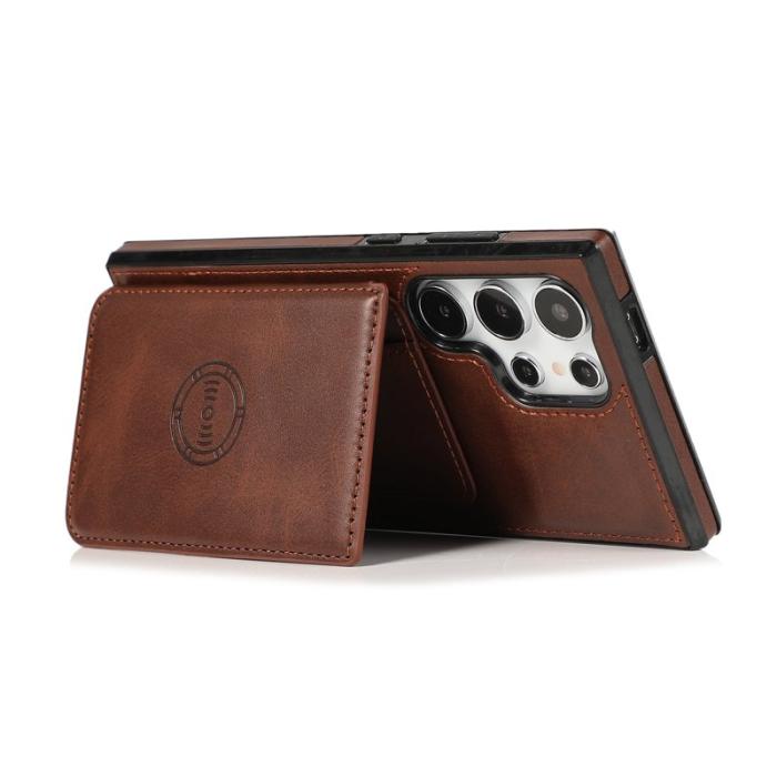 OEM - Mobilfodral för Samsung Galaxy S26 Ultra Kickstand Kortfack - Kaffe