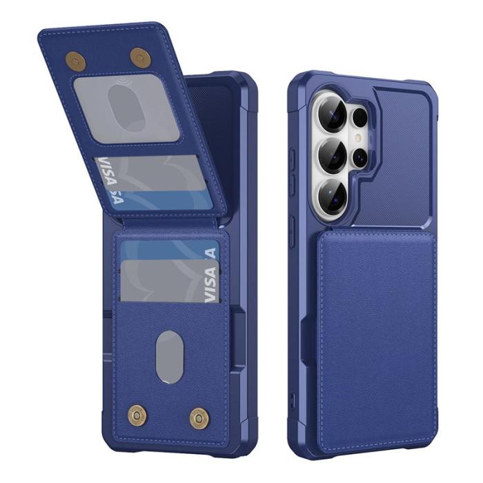 OEM - Mobilfodral för Samsung Galaxy S26 Ultra Kickstand Kortfack - Mörkblå