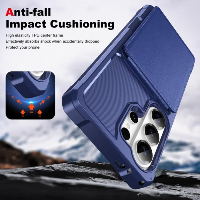 OEM - Mobilfodral för Samsung Galaxy S26 Ultra Kickstand Kortfack - Mörkblå