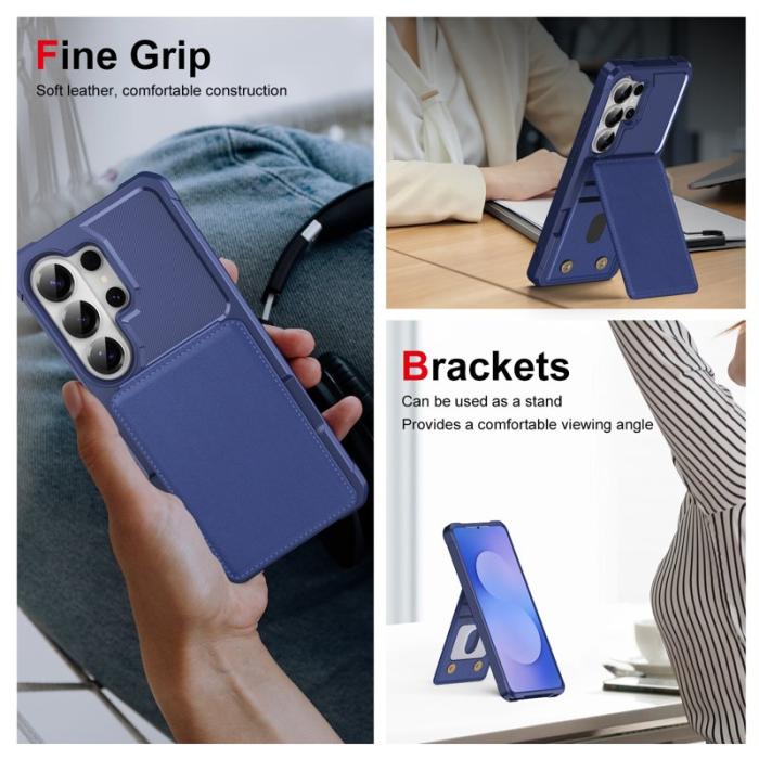 OEM - Mobilfodral för Samsung Galaxy S26 Ultra Kickstand Kortfack - Mörkblå