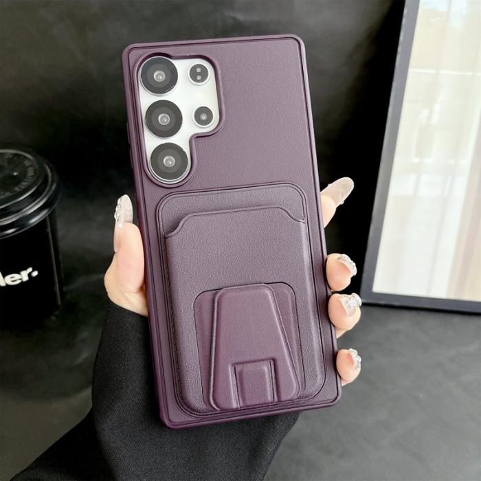 OEM - Mobilfodral för Samsung Galaxy S26 Ultra Kickstand Kortfack - Mörklila