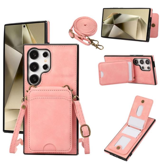 OEM - Mobilfodral för Samsung Galaxy S26 Ultra Kickstand Kortfack - Rosa