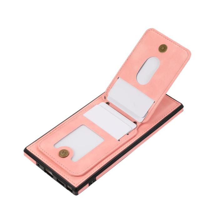 OEM - Mobilfodral för Samsung Galaxy S26 Ultra Kickstand Kortfack - Rosa