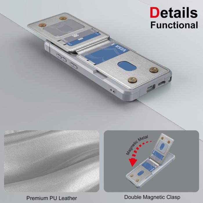 OEM - Mobilfodral för Samsung Galaxy S26 Ultra Kickstand Kortfack - Silver