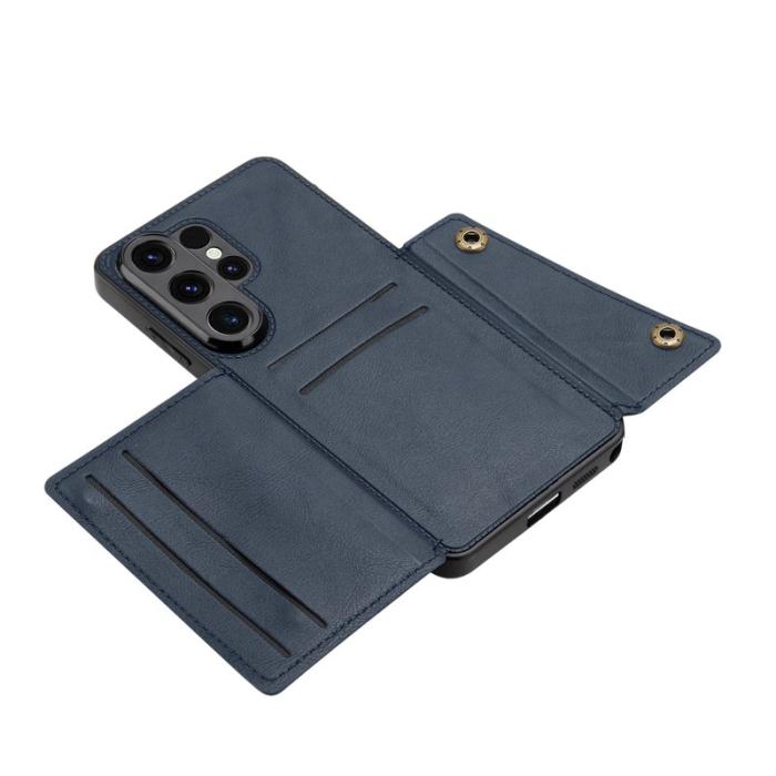 OEM - Mobilfodral för Samsung Galaxy S26 Ultra Kickstand och kortfack - Blå