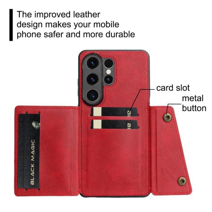 OEM - Mobilfodral för Samsung Galaxy S26 Ultra Kickstand och kortfack - Brun