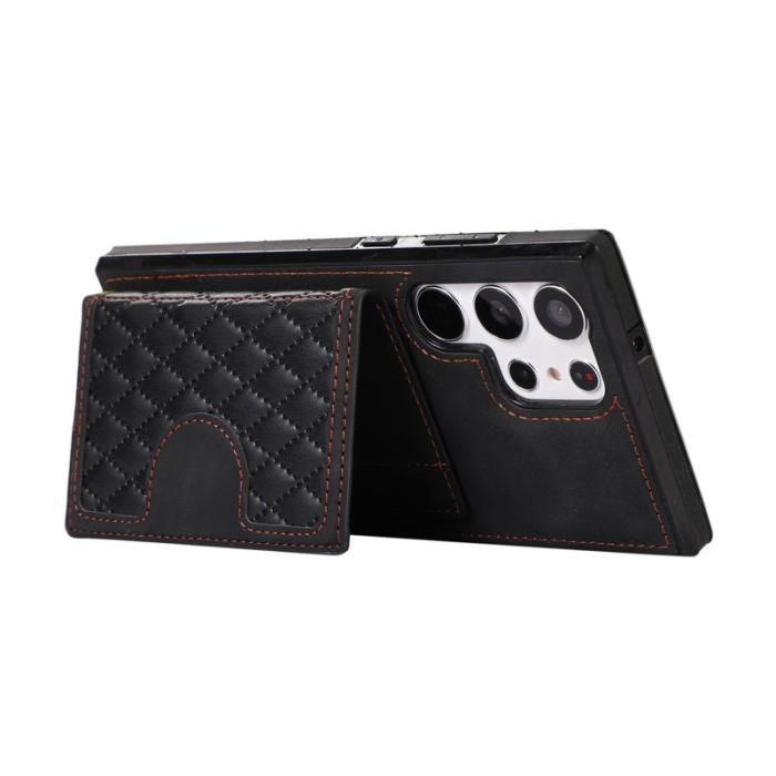 OEM - Mobilfodral för Samsung Galaxy S26 Ultra Kickstand TPU + PU - Svart