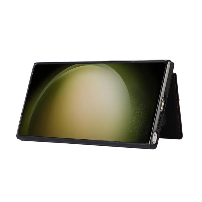 OEM - Mobilfodral för Samsung Galaxy S26 Ultra Kickstand TPU + PU - Svart