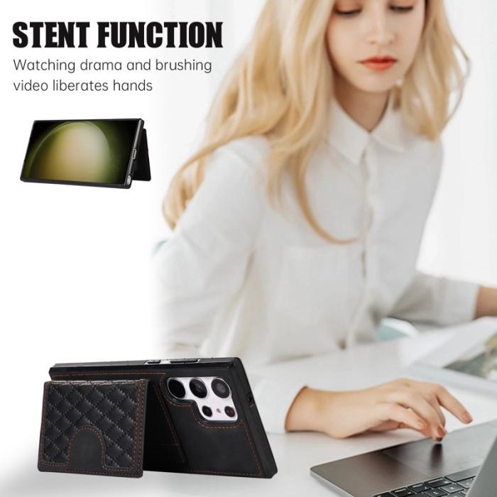 OEM - Mobilfodral för Samsung Galaxy S26 Ultra Kickstand TPU + PU - Svart