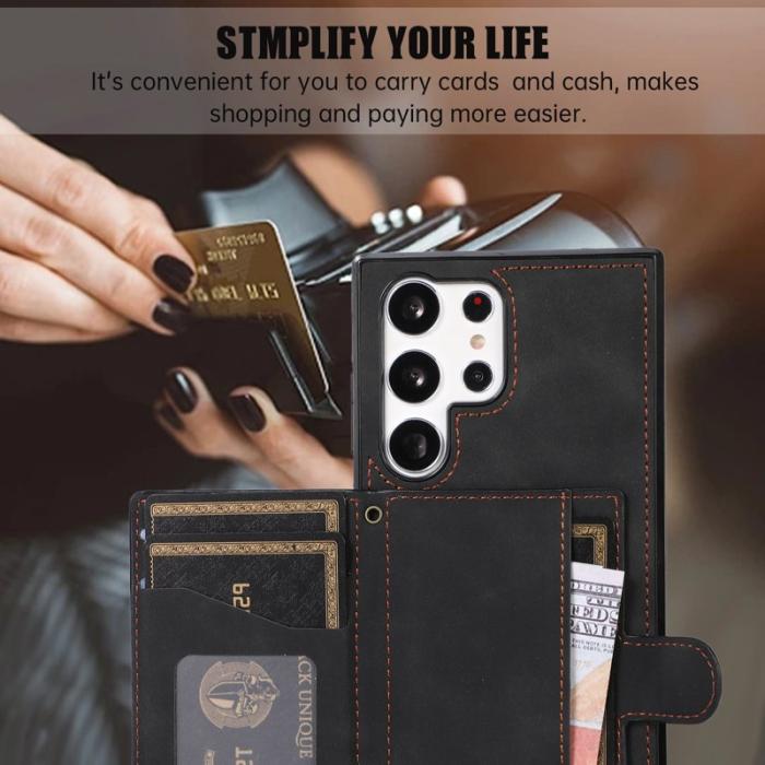 OEM - Mobilfodral för Samsung Galaxy S26 Ultra Kickstand TPU + PU - Svart