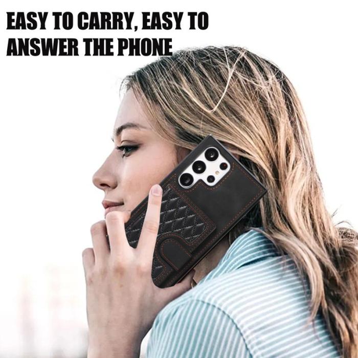 OEM - Mobilfodral för Samsung Galaxy S26 Ultra Kickstand TPU + PU - Svart