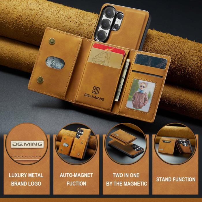 DG.MING - DG.Ming Mobilfodral för Samsung Galaxy S26 Ultra Konstläder Fickor - Brun