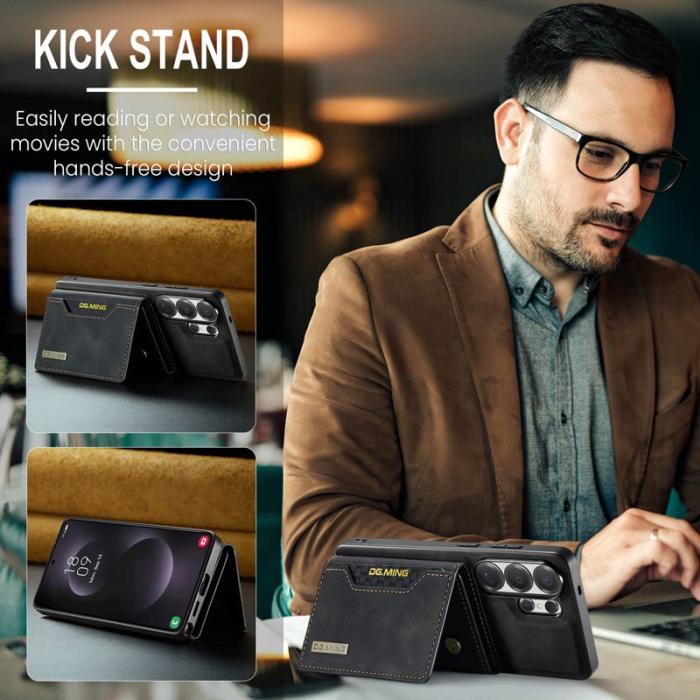 DG.MING - DG.Ming Mobilfodral för Samsung Galaxy S26 Ultra Konstläder Fickor - Svart