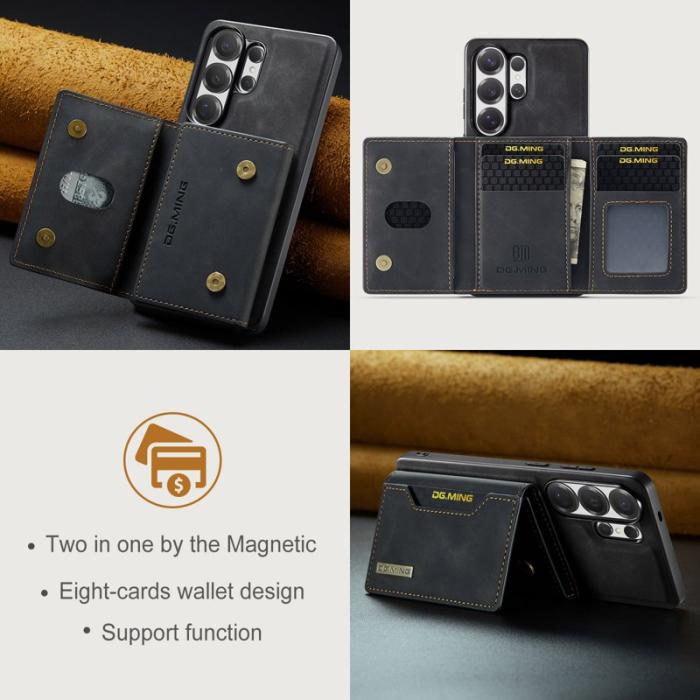 DG.MING - DG.Ming Mobilfodral för Samsung Galaxy S26 Ultra Konstläder Fickor - Svart