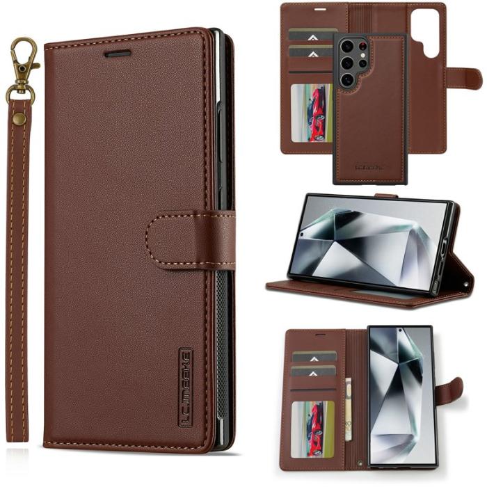 LC.imeeke - LC.IMEEKE Plånboksfodral för Samsung Galaxy S26 Ultra Konstläder Magnetiskt Brun
