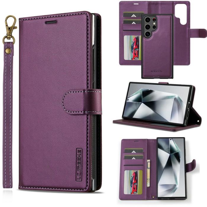 LC.imeeke - LC.IMEEKE Plånboksfodral för Samsung Galaxy S26 Ultra Konstläder Magnetiskt Lila
