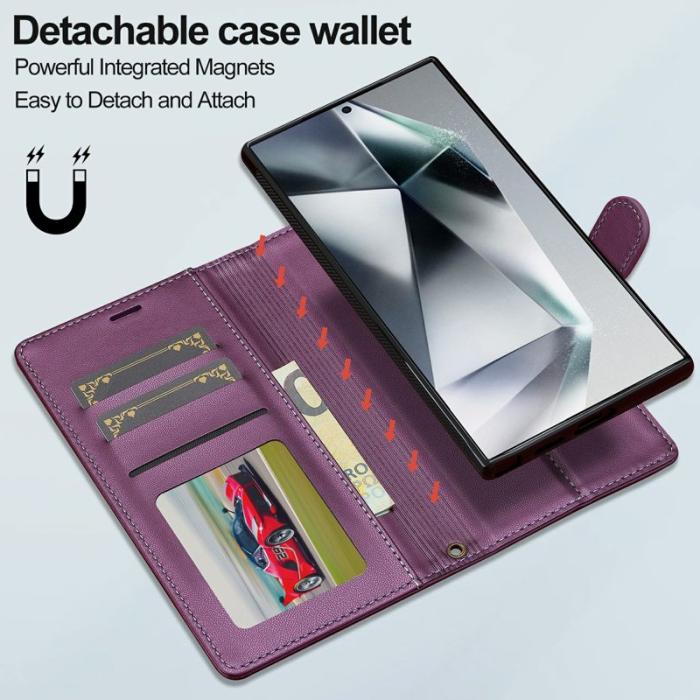 LC.imeeke - LC.IMEEKE Plånboksfodral för Samsung Galaxy S26 Ultra Konstläder Magnetiskt Lila