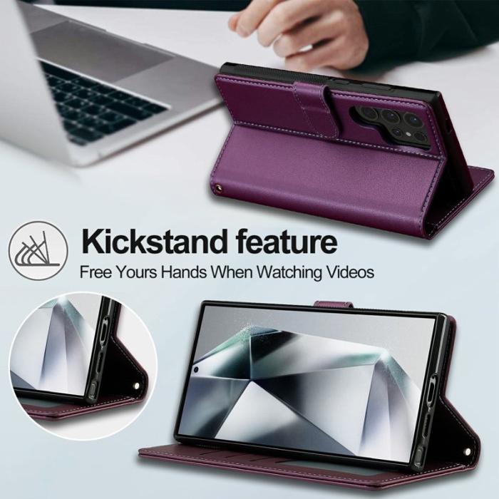 LC.imeeke - LC.IMEEKE Plånboksfodral för Samsung Galaxy S26 Ultra Konstläder Magnetiskt Lila
