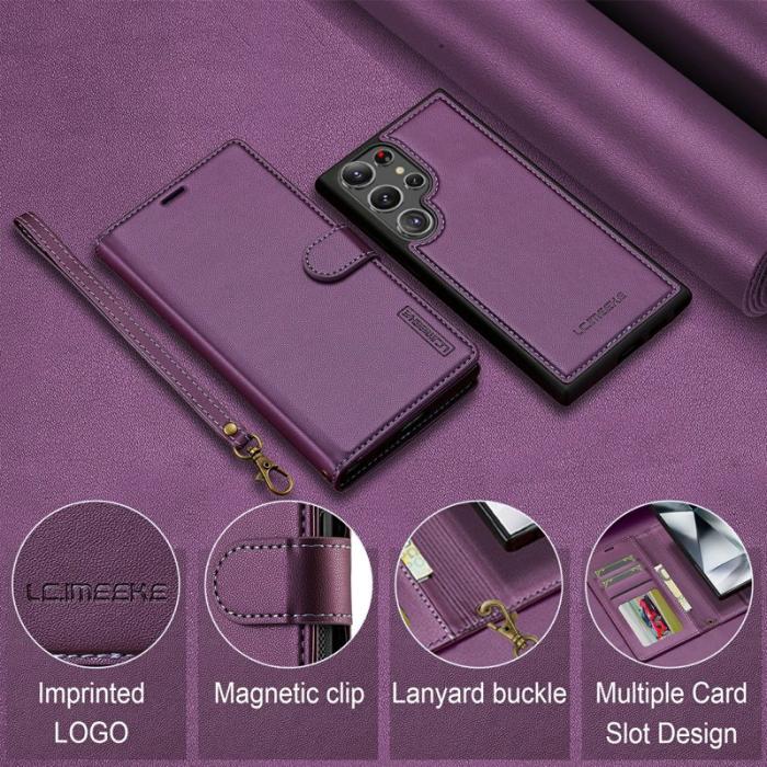 LC.imeeke - LC.IMEEKE Plånboksfodral för Samsung Galaxy S26 Ultra Konstläder Magnetiskt Lila