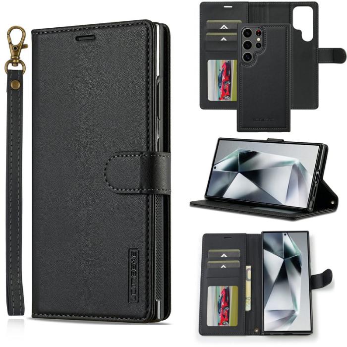 LC.imeeke - LC.IMEEKE Plånboksfodral för Samsung Galaxy S26 Ultra Konstläder Svart