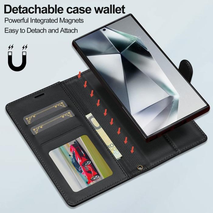 LC.imeeke - LC.IMEEKE Plånboksfodral för Samsung Galaxy S26 Ultra Konstläder Svart