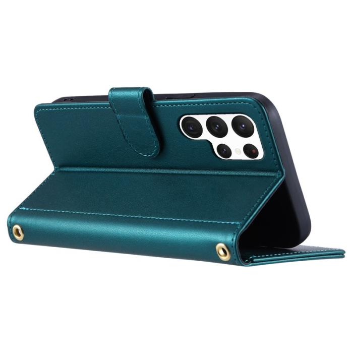 OEM - Plånboksfodral för Samsung Galaxy S26 Ultra Konstläder med axelrem - Grön