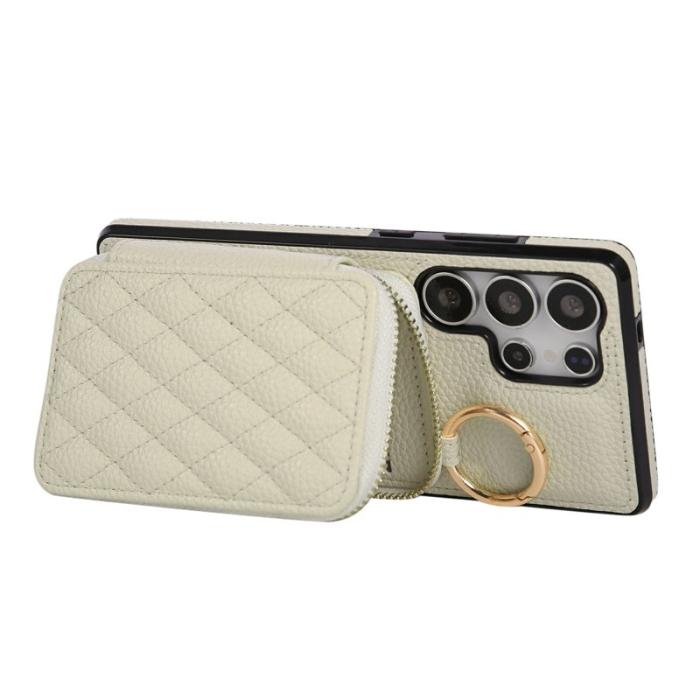 OEM - Mobilfodral för Samsung Galaxy S26 Ultra Konstläder med kortfack - Beige