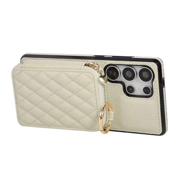 OEM - Mobilfodral för Samsung Galaxy S26 Ultra Konstläder med kortfack - Beige