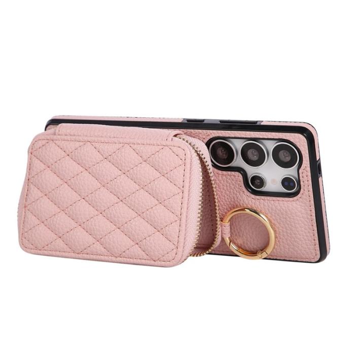 OEM - Mobilfodral för Samsung Galaxy S26 Ultra Konstläder med kortfack - Rosa