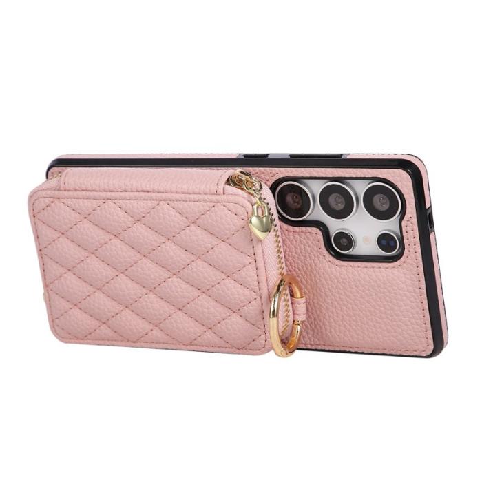 OEM - Mobilfodral för Samsung Galaxy S26 Ultra Konstläder med kortfack - Rosa