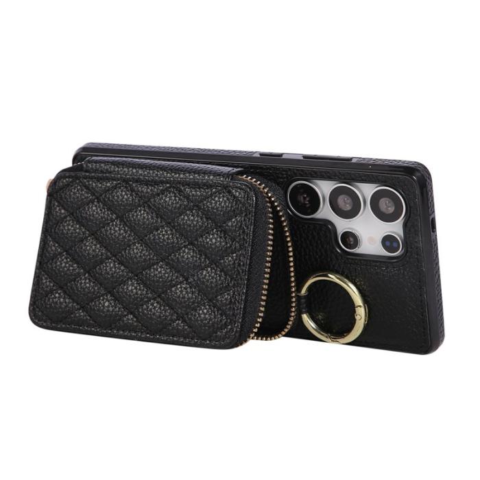 OEM - Mobilfodral för Samsung Galaxy S26 Ultra Konstläder med kortfack - Svart