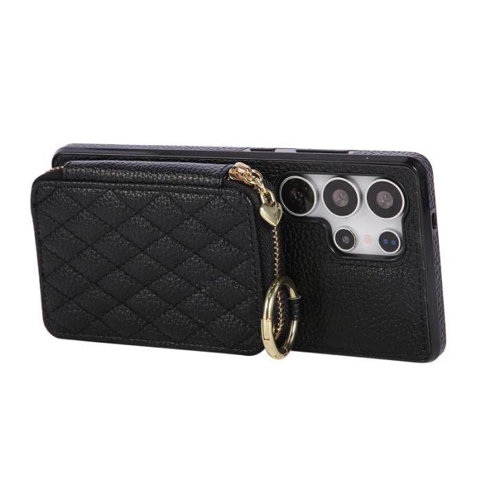 OEM - Mobilfodral för Samsung Galaxy S26 Ultra Konstläder med kortfack - Svart