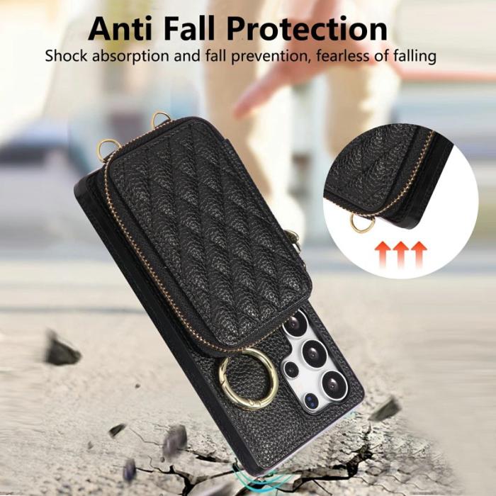 OEM - Mobilfodral för Samsung Galaxy S26 Ultra Konstläder med kortfack - Svart