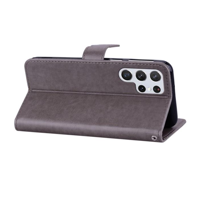 OEM - Plånboksfodral för Samsung Galaxy S26 Ultra Konstläder med rem - Grå