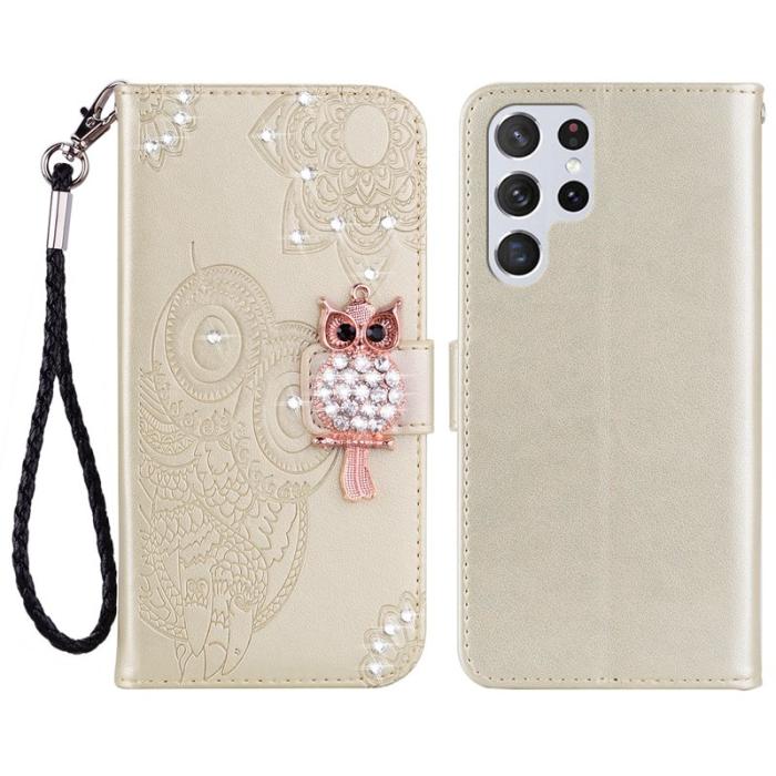 OEM - Plånboksfodral för Samsung Galaxy S26 Ultra Konstläder med rem - Guld