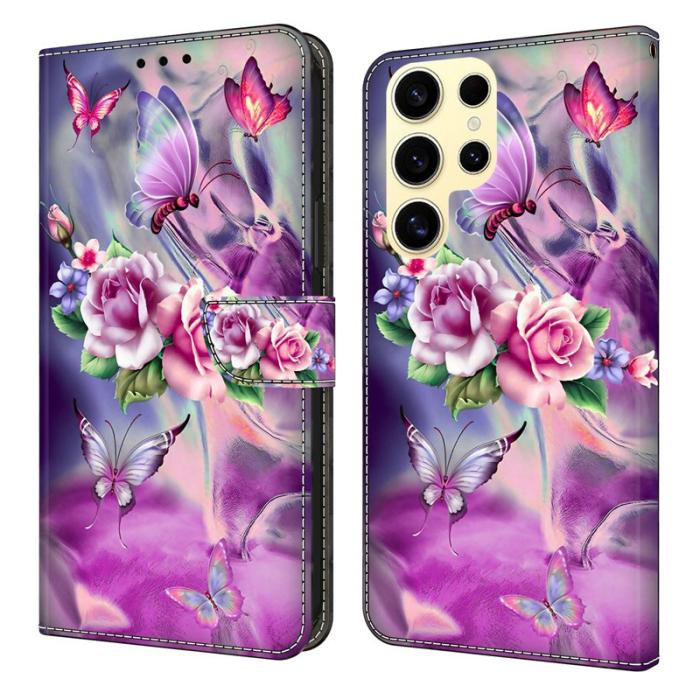 OEM - Plånboksfodral för Samsung Galaxy S26 Ultra Konstläder med Ställ - Fjärilar