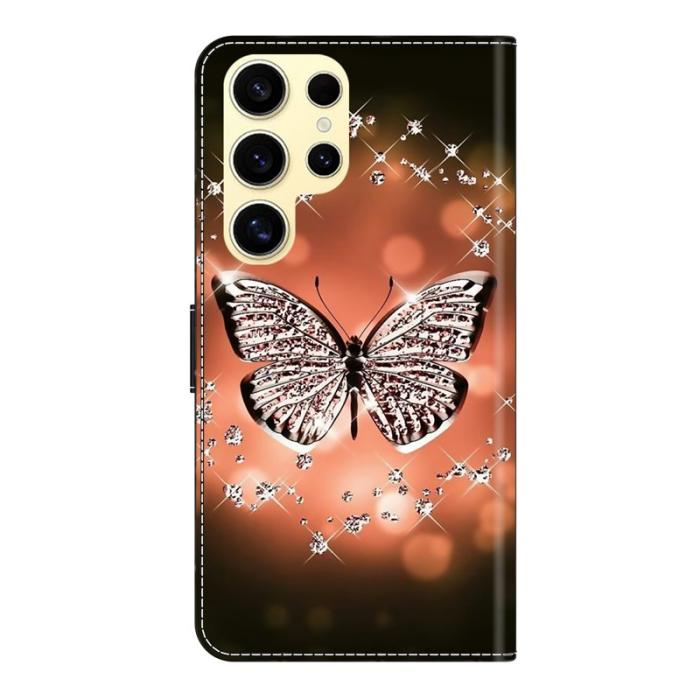 OEM - Plånboksfodral för Samsung Galaxy S26 Ultra Konstläder med Ställ Kristallfjäril