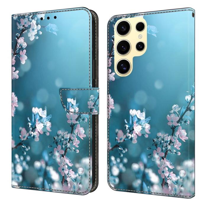 OEM - Plånboksfodral för Samsung Galaxy S26 Ultra Konstläder med Ställ Plommonblommor