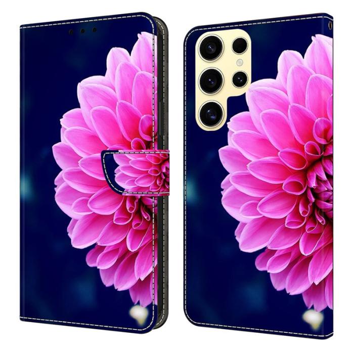 OEM - Plånboksfodral för Samsung Galaxy S26 Ultra Konstläder med Ställ - Rosa Blommor