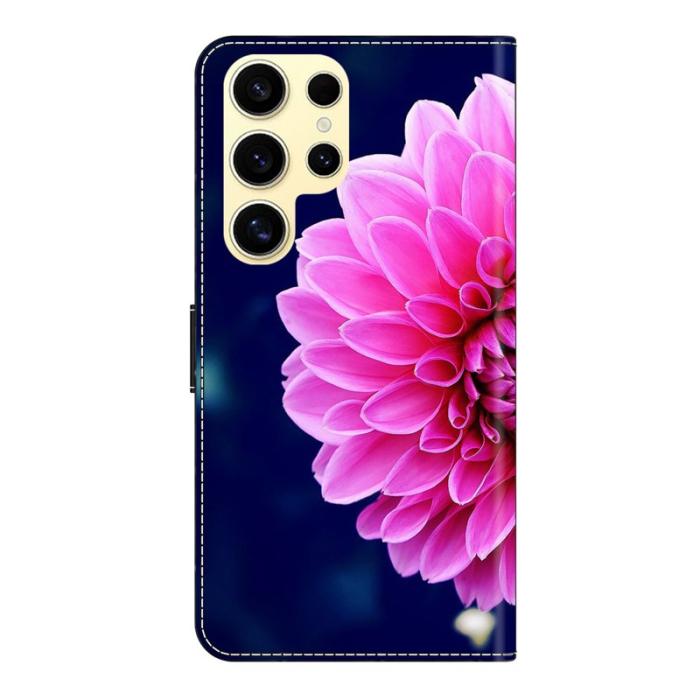 OEM - Plånboksfodral för Samsung Galaxy S26 Ultra Konstläder med Ställ - Rosa Blommor