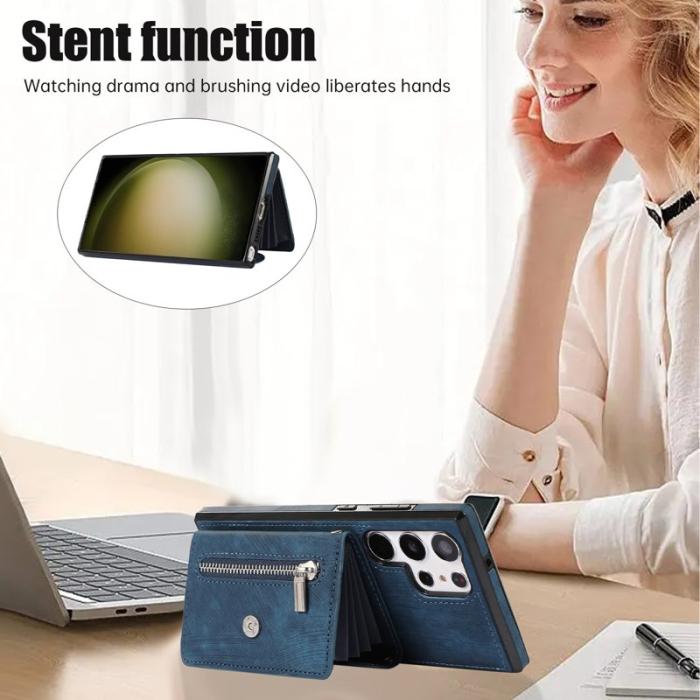 OEM - Mobilfodral för Samsung Galaxy S26 Ultra Konstläder RFID - Blå