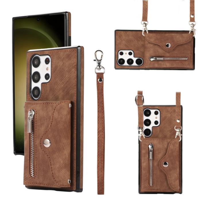 OEM - Mobilfodral för Samsung Galaxy S26 Ultra Konstläder RFID - Brun