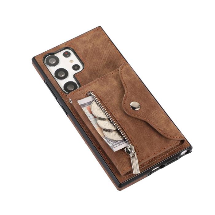 OEM - Mobilfodral för Samsung Galaxy S26 Ultra Konstläder RFID - Brun