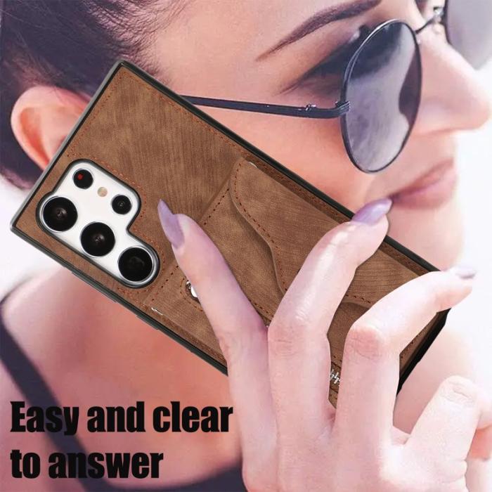 OEM - Mobilfodral för Samsung Galaxy S26 Ultra Konstläder RFID - Brun