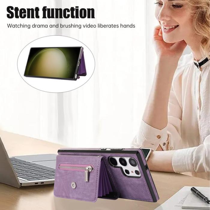 OEM - Mobilfodral för Samsung Galaxy S26 Ultra Konstläder RFID - Lila