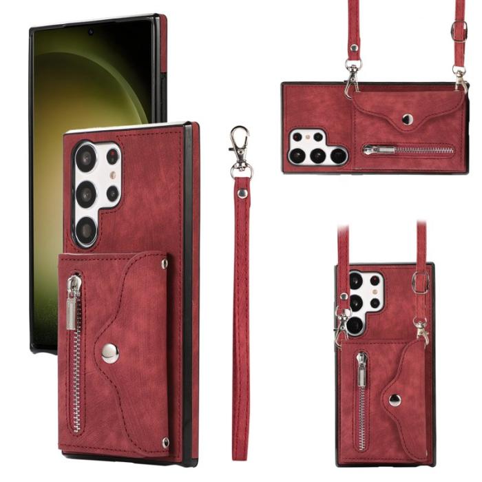 OEM - Mobilfodral för Samsung Galaxy S26 Ultra Konstläder RFID - Röd