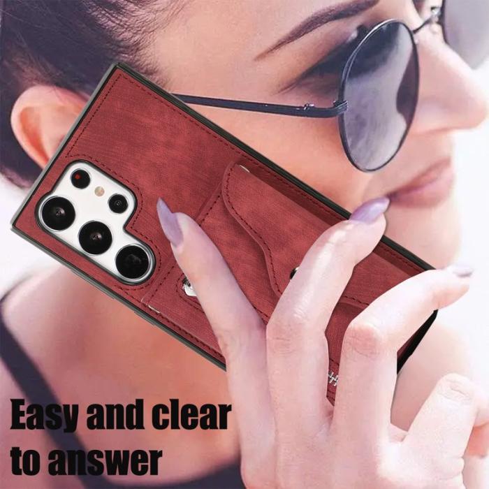 OEM - Mobilfodral för Samsung Galaxy S26 Ultra Konstläder RFID - Röd