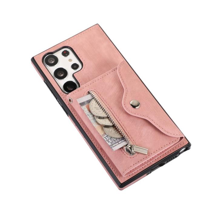 OEM - Mobilfodral för Samsung Galaxy S26 Ultra Konstläder RFID - Roséguld