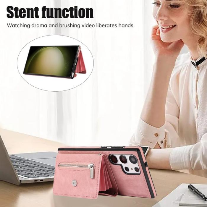 OEM - Mobilfodral för Samsung Galaxy S26 Ultra Konstläder RFID - Roséguld