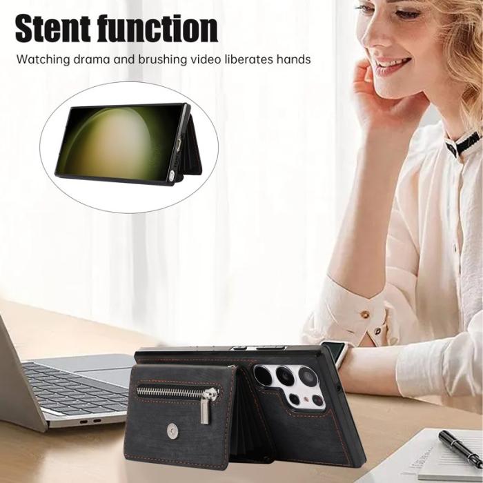 OEM - Mobilfodral för Samsung Galaxy S26 Ultra Konstläder RFID - Svart